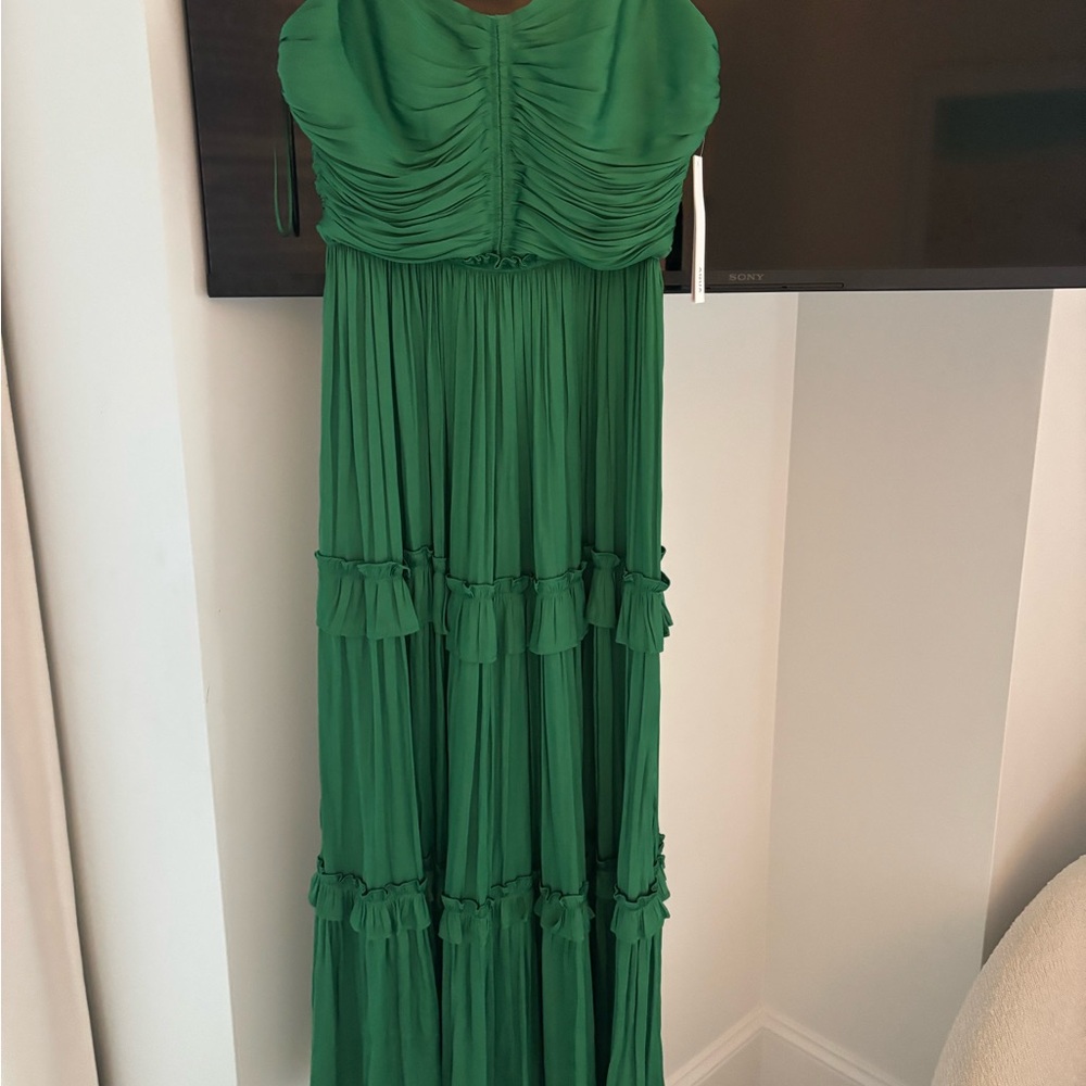Aqua Strapless Dress in Rich Green